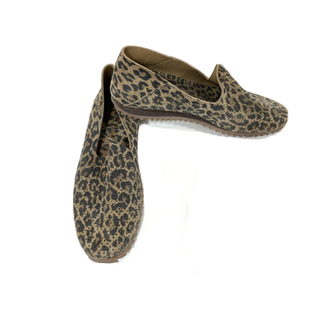 Pedro Garcia Animal Print Loafer Suede Rubber Sole Brown Black Slip On Womens 38